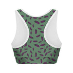 Little Purple Eggplant Pattern Print Women's Sports Bra