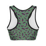 Little Purple Eggplant Pattern Print Women's Sports Bra