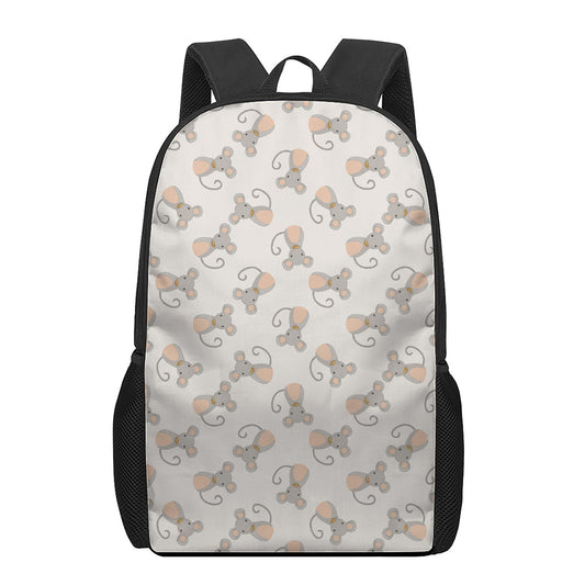 Little Rat Pattern Print 17 Inch Backpack