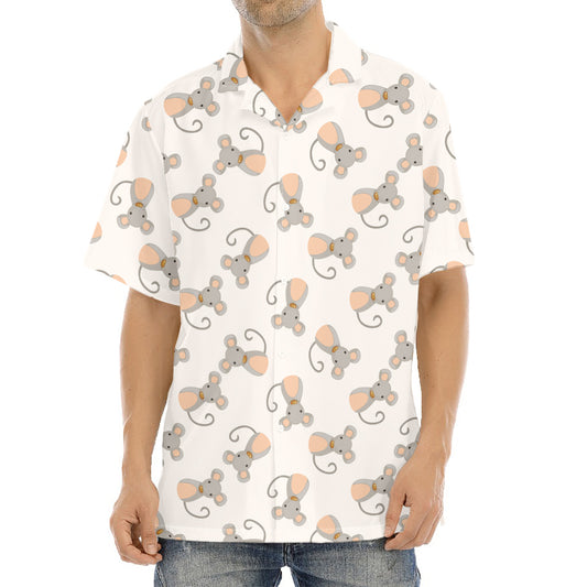 Little Rat Pattern Print Aloha Shirt
