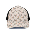 Little Rat Pattern Print Black Mesh Trucker Hat