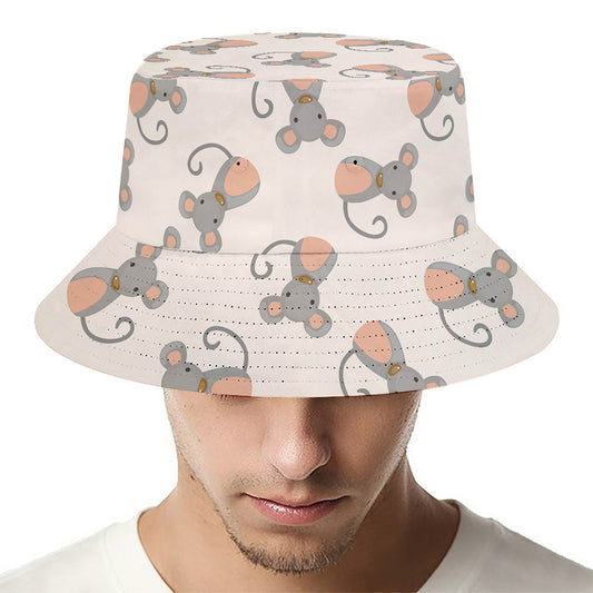 Little Rat Pattern Print Bucket Hat