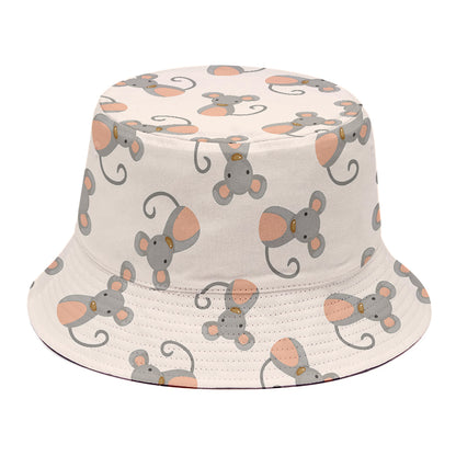 Little Rat Pattern Print Bucket Hat