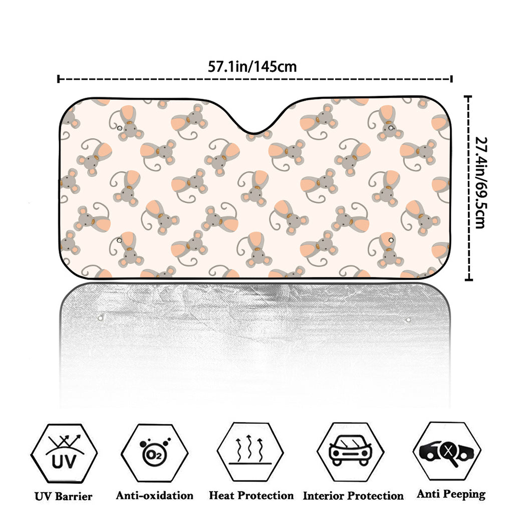 Little Rat Pattern Print Car Windshield Sun Shade