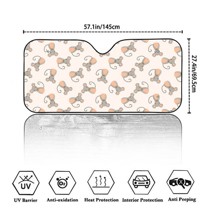 Little Rat Pattern Print Car Windshield Sun Shade