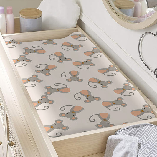 Little Rat Pattern Print Changing Pad Cover