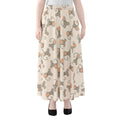 Little Rat Pattern Print Chiffon Maxi Skirt