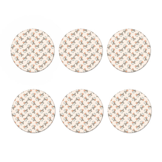 Little Rat Pattern Print Coaster Set