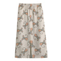 Little Rat Pattern Print Cotton Front Slit Maxi Skirt