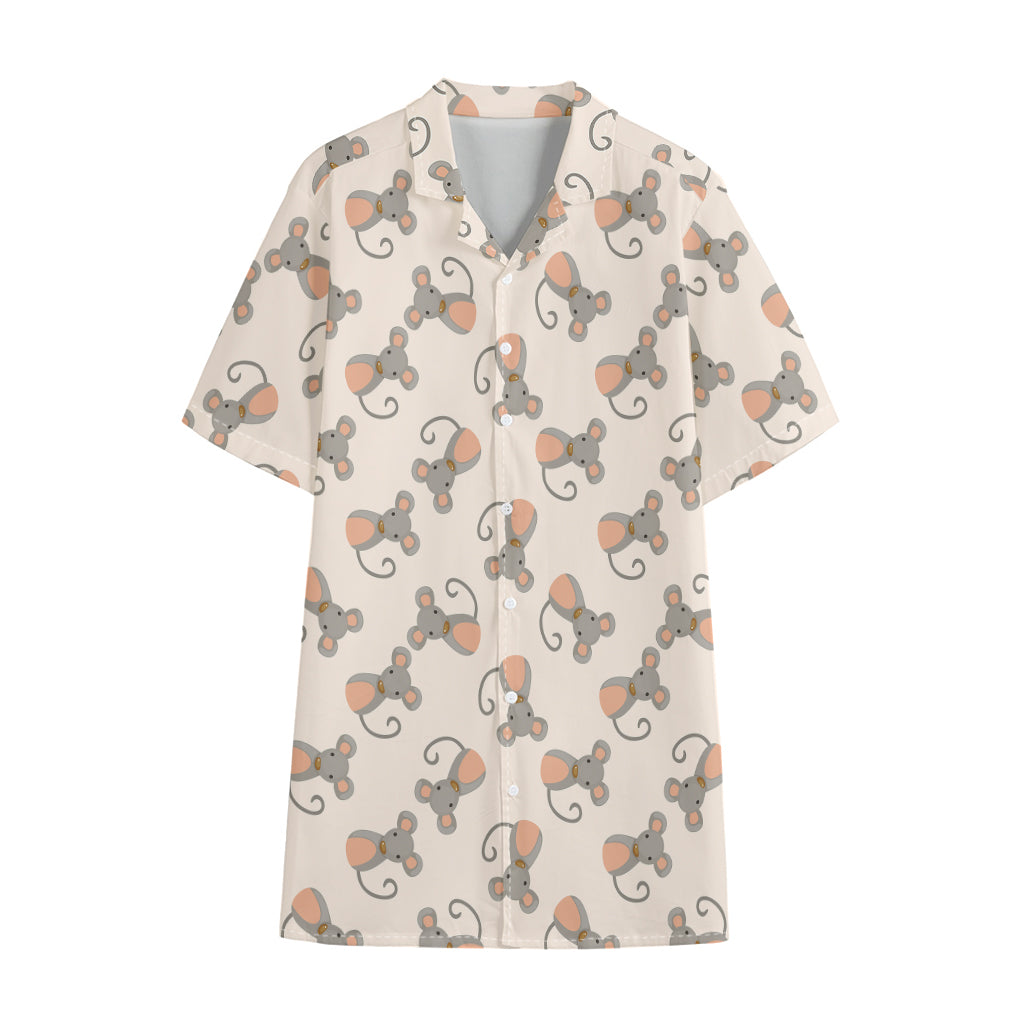 Little Rat Pattern Print Cotton Hawaiian Shirt