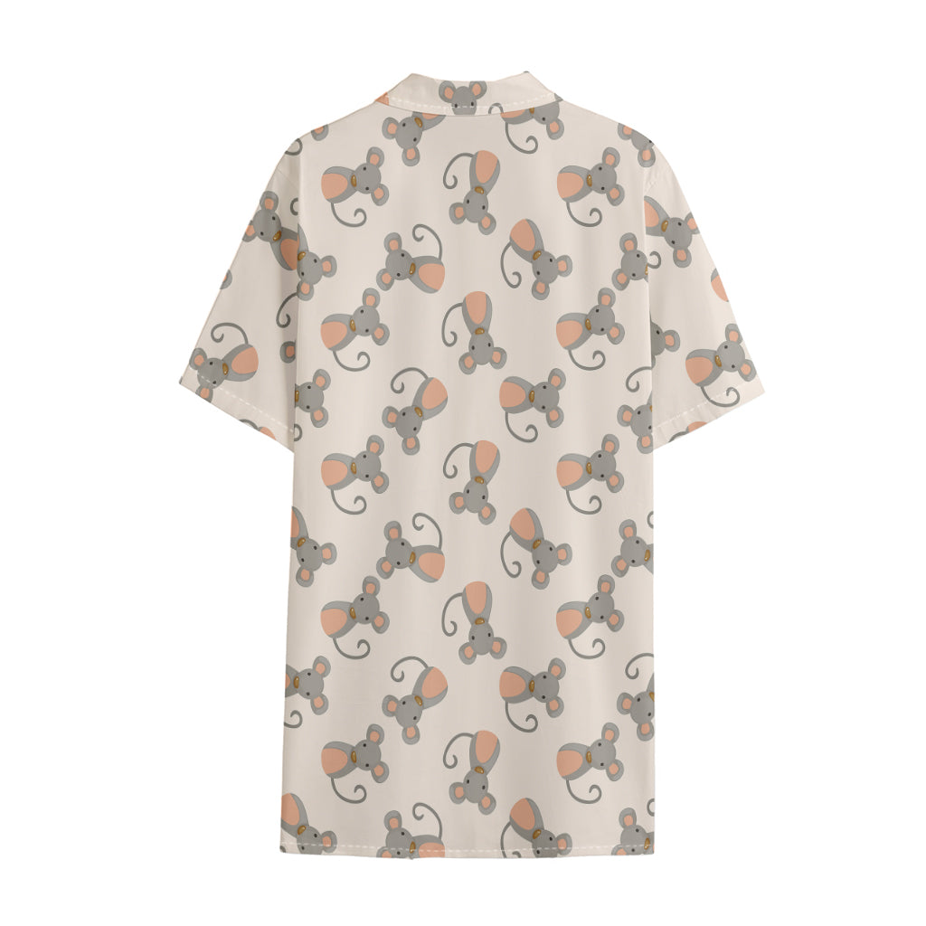 Little Rat Pattern Print Cotton Hawaiian Shirt