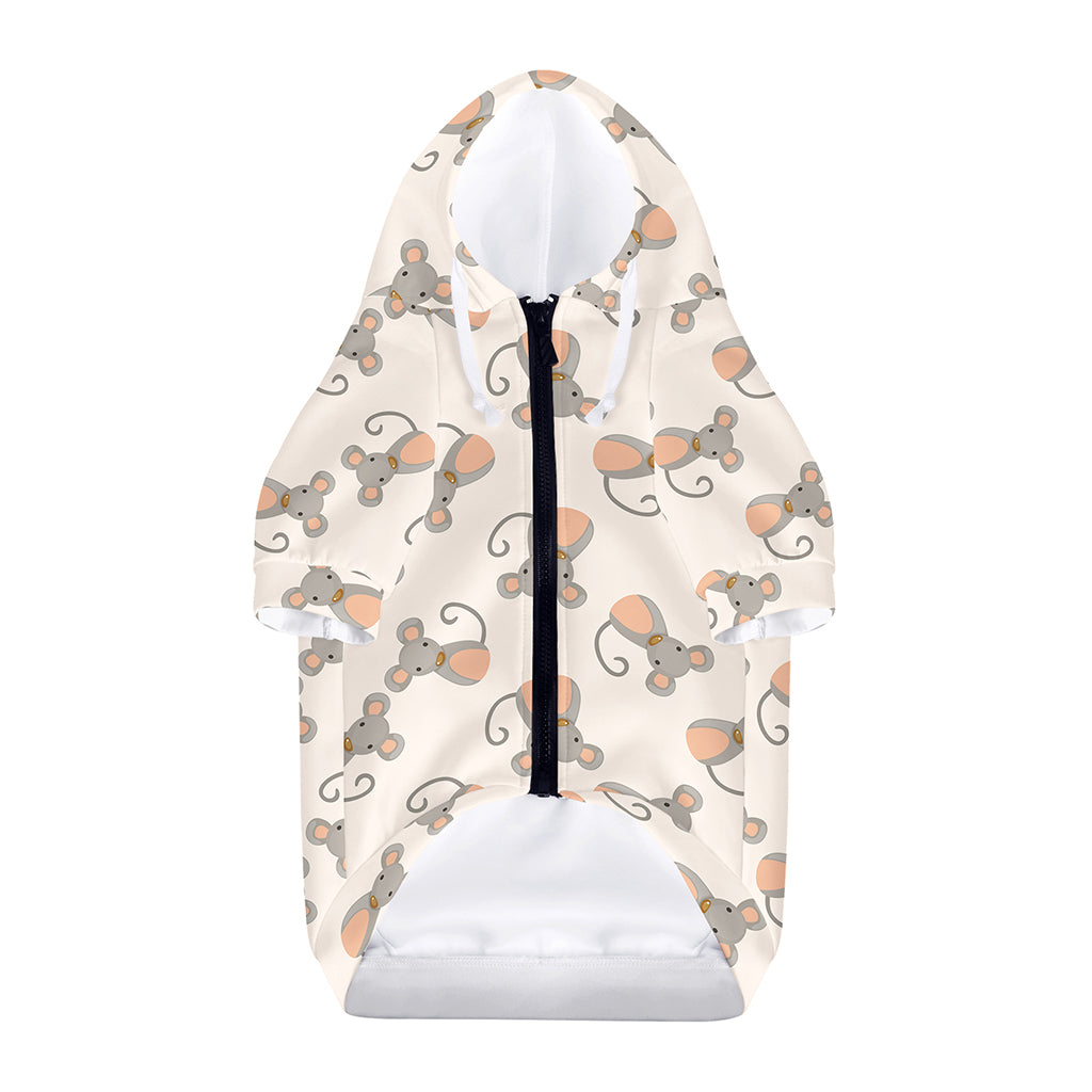Little Rat Pattern Print Dog Zip Up Hoodie