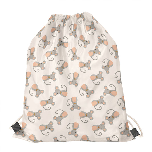 Little Rat Pattern Print Drawstring Bag