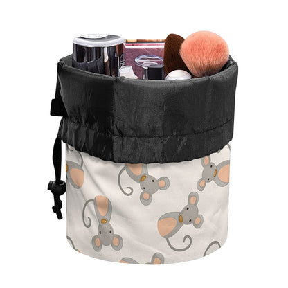 Little Rat Pattern Print Drawstring Makeup Bag