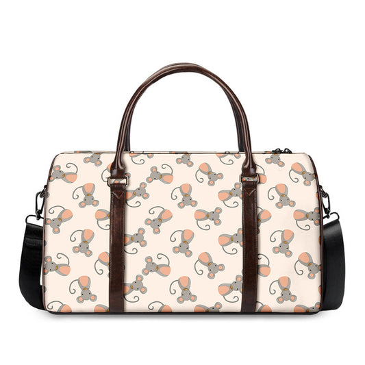 Little Rat Pattern Print Duffle Bag