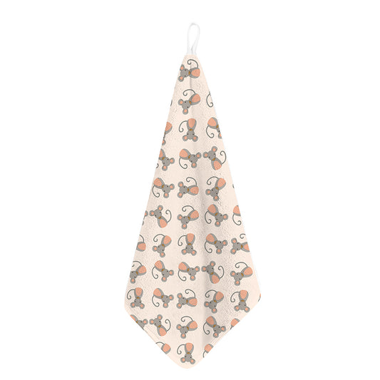 Little Rat Pattern Print Hand Towel