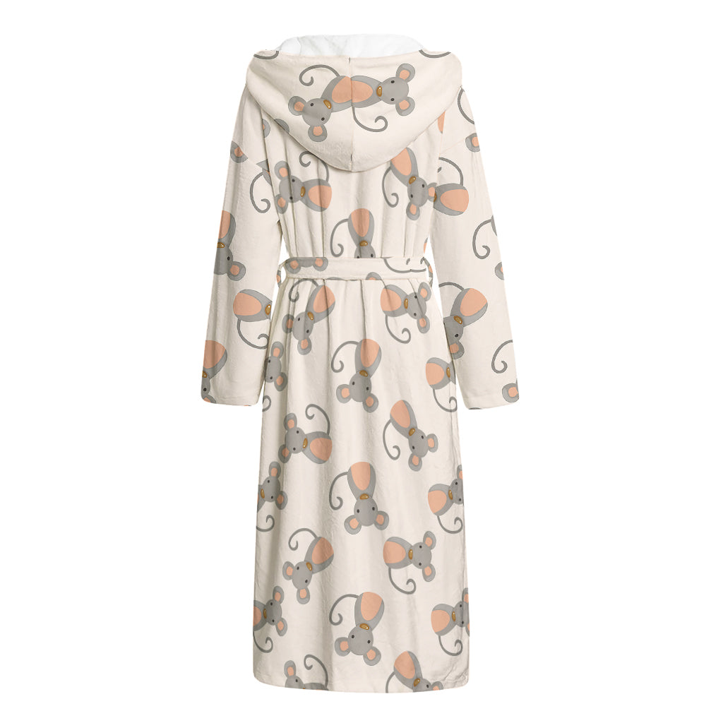 Little Rat Pattern Print Hooded Bathrobe