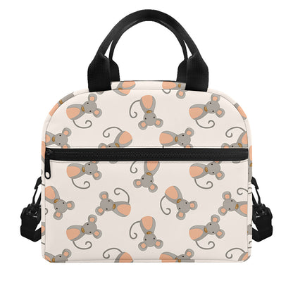 Little Rat Pattern Print Insulated Lunch Bag