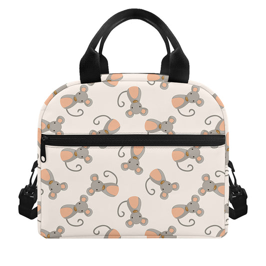 Little Rat Pattern Print Insulated Lunch Bag