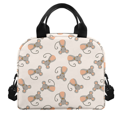 Little Rat Pattern Print Insulated Lunch Bag