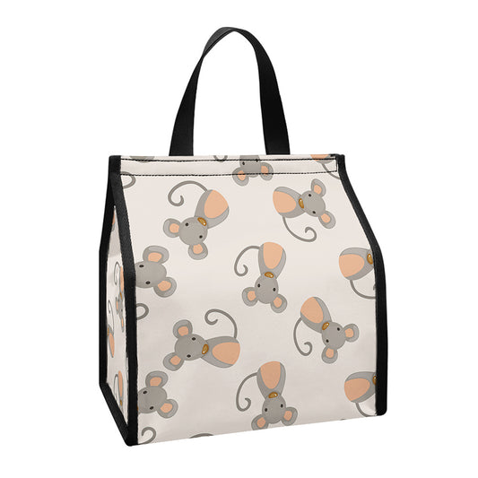 Little Rat Pattern Print Insulated Lunch Tote