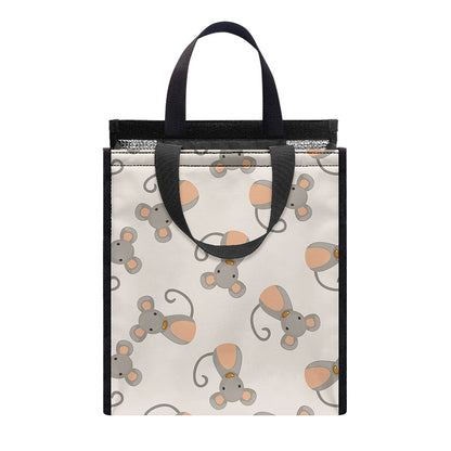 Little Rat Pattern Print Insulated Lunch Tote