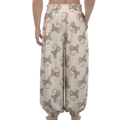 Little Rat Pattern Print Lantern Pants