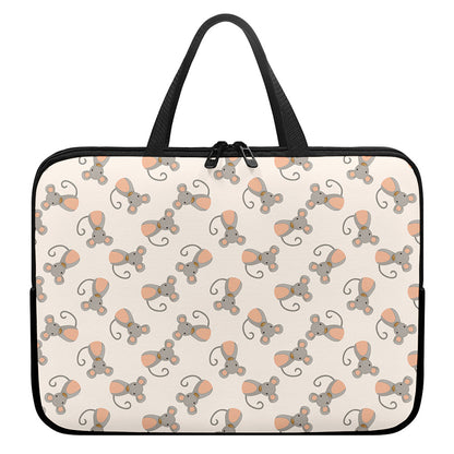 Little Rat Pattern Print Laptop Sleeve With Handle