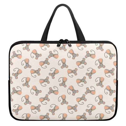 Little Rat Pattern Print Laptop Sleeve With Handle