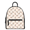 Little Rat Pattern Print Leather Backpack