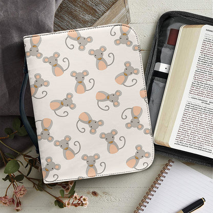 Little Rat Pattern Print Leather Bible Cover