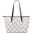 Little Rat Pattern Print Leather Tote Bag With Zipper