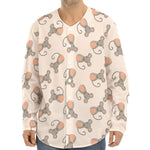 Little Rat Pattern Print Long Sleeve Baseball Jersey