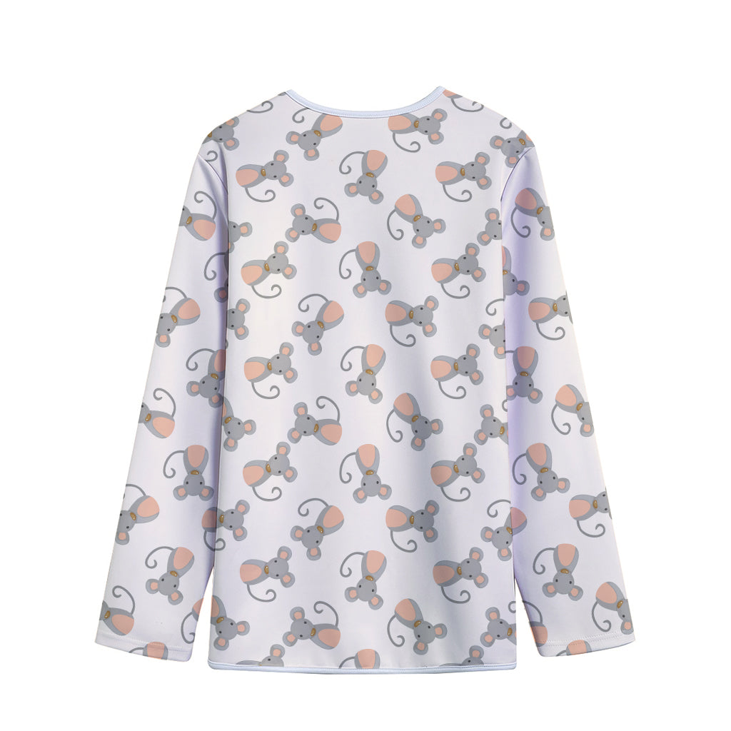Little Rat Pattern Print Long Sleeve Short Coat