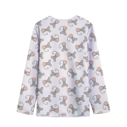 Little Rat Pattern Print Long Sleeve Short Coat