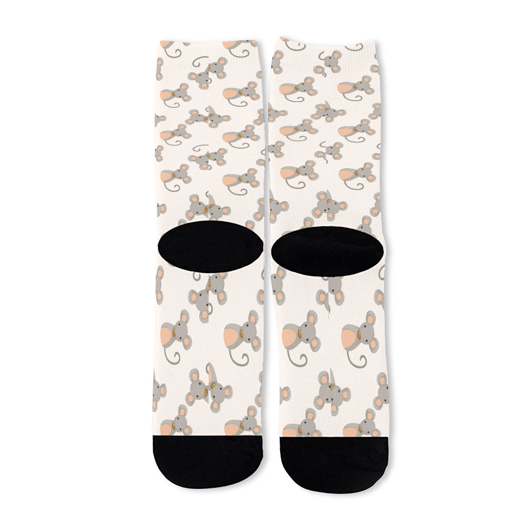 Little Rat Pattern Print Long Socks