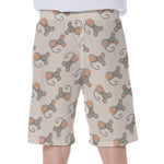 Little Rat Pattern Print Men's Beach Shorts