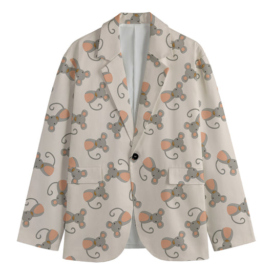 Little Rat Pattern Print Men's Blazer