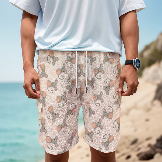 Little Rat Pattern Print Men's Cargo Shorts