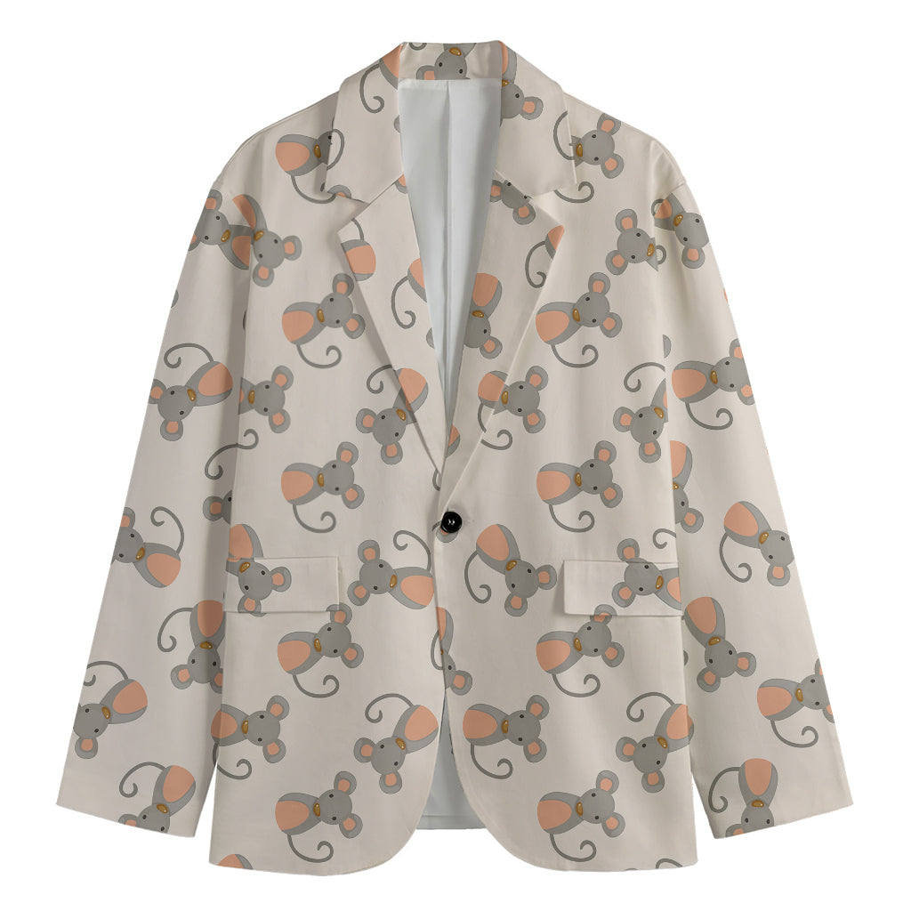 Little Rat Pattern Print Men's Cotton Blazer