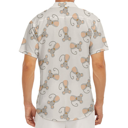 Little Rat Pattern Print Men's Deep V-Neck Shirt