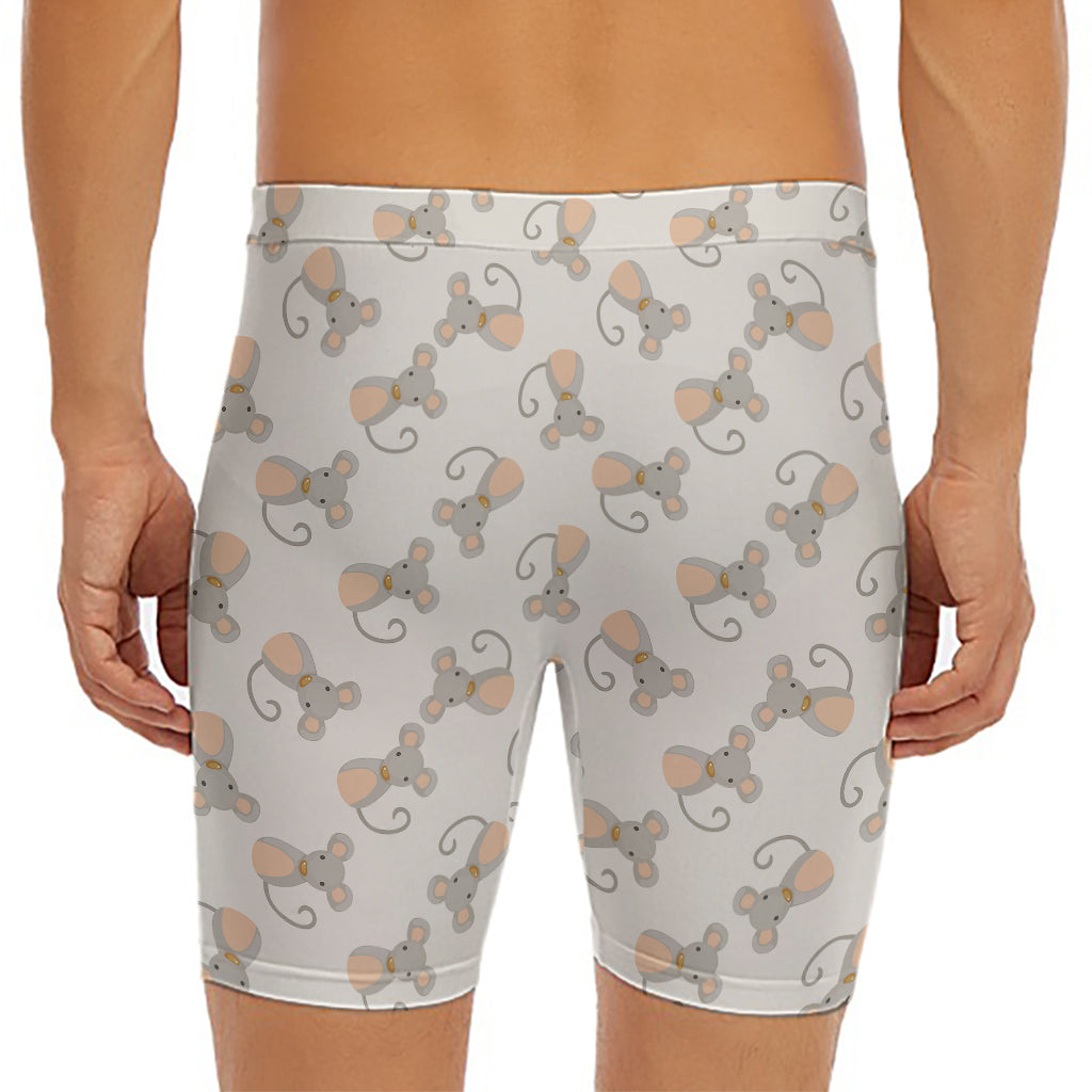 Little Rat Pattern Print Men's Long Boxer Briefs