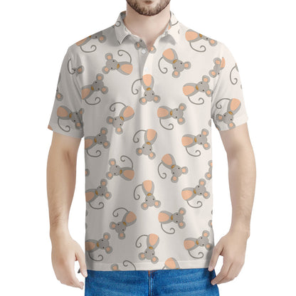 Little Rat Pattern Print Men's Polo Shirt