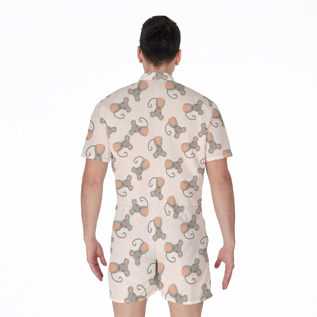 Little Rat Pattern Print Men's Rompers