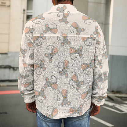 Little Rat Pattern Print Men's Shirt Jacket