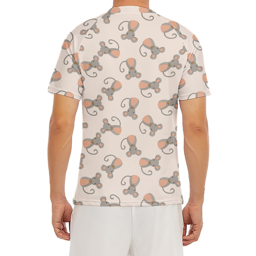 Little Rat Pattern Print Men's Short Sleeve Rash Guard