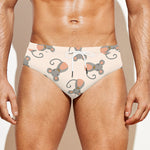 Little Rat Pattern Print Men's Swim Briefs