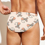 Little Rat Pattern Print Men's Swim Briefs