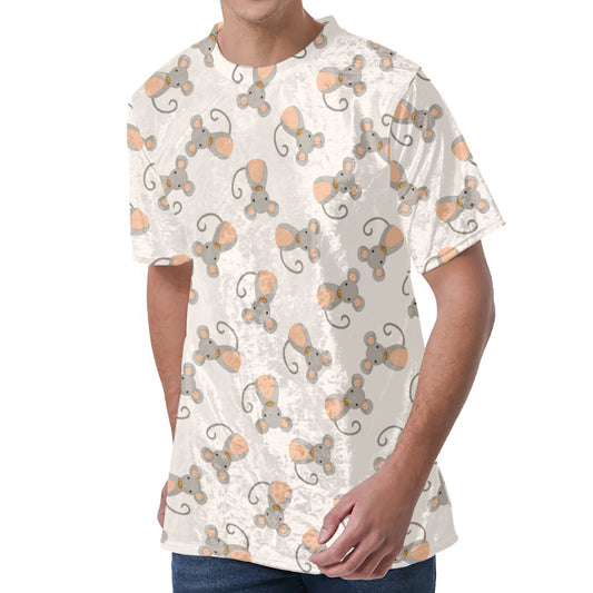 Little Rat Pattern Print Men's Velvet T-Shirt