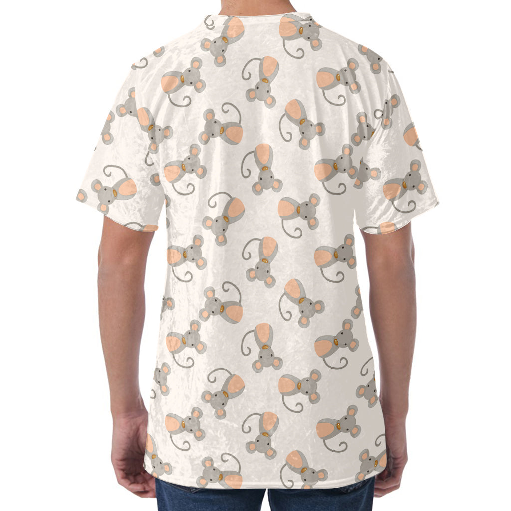Little Rat Pattern Print Men's Velvet T-Shirt
